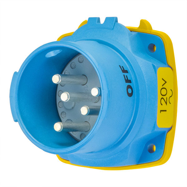 63-38165-972 - DSN30 INLET POLY BLUE SIZE 2 TYPE 4X IP 69 1P+N+G 30A 120 VAC 60 Hz +2 AUX